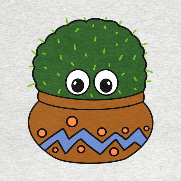 Cute Cactus Design #262: Big Round Cactus In Nice Jar by DreamCactus